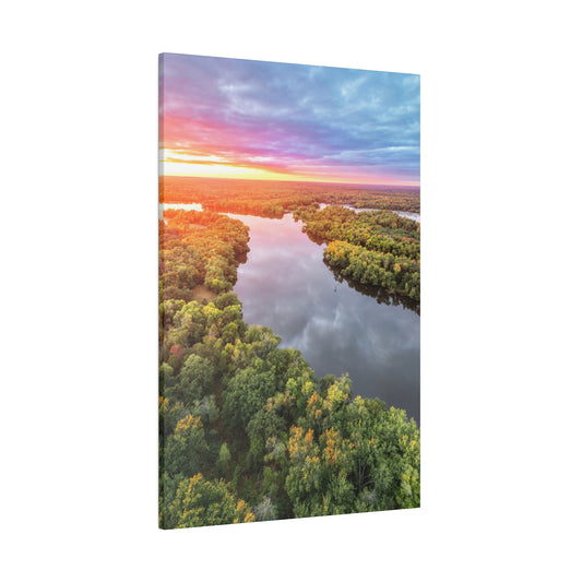 Wisconsin River Sunset by Daniel Acker (canvas print, multiple sizes)