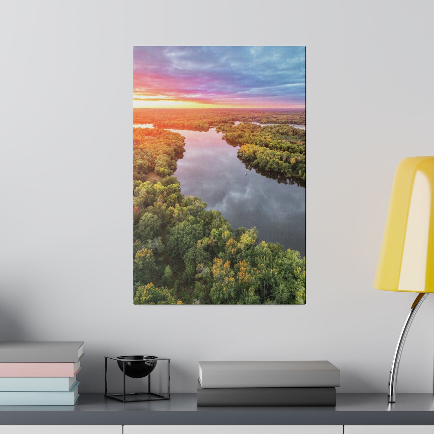 Wisconsin River Sunset by Daniel Acker (canvas print, multiple sizes)