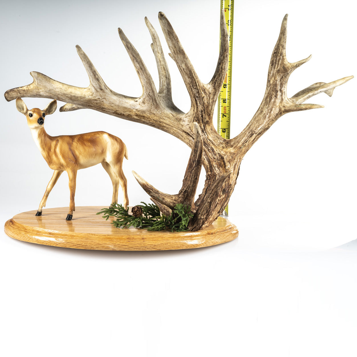 Awesome Whitetail Antler surrounding an Antique Breyer’s Doe statue! (Auction #007)