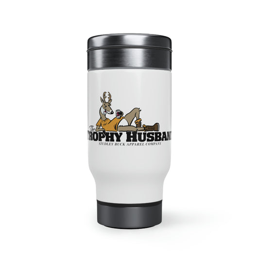Trophy Husband Stainless Steel Travel Mug with Handle, 14oz